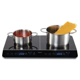 Medion MD 15324 - Plaque à induction 2 feux posable - 3500 W - Noir - Panneau tactile - Minuteur 180 min - Verrouillage enfant - Dimensions 60.3 x 35.5 cm