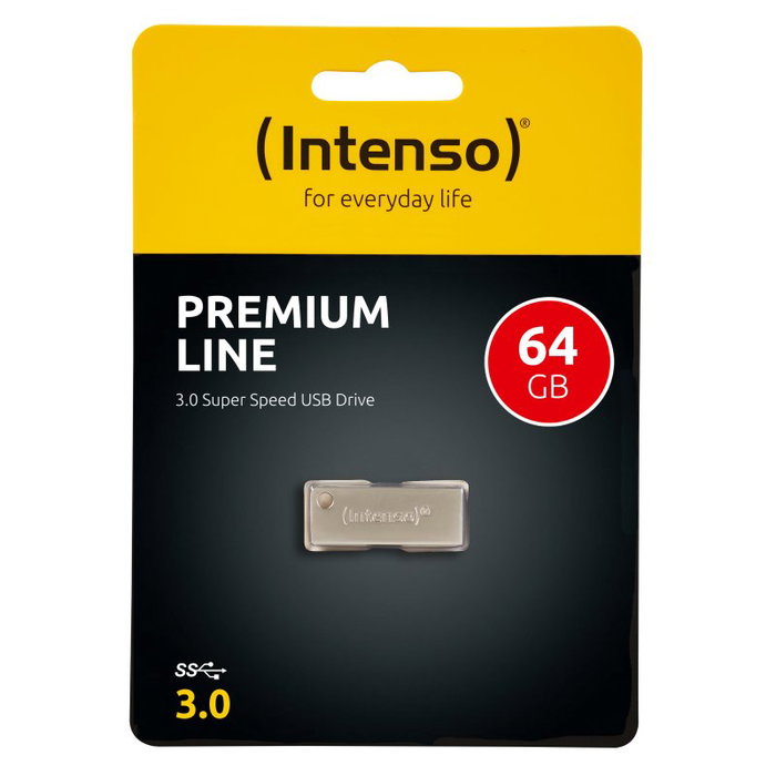 Intenso 3534490 Clé USB 3.0 Premium 64 Go – Mémoire flash métallique ultra compacte Intenso 3534490 Clé USB 3.0 Premium 64 Go – Mémoire flash métallique ultra compacte