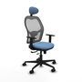 Piqueras y Crespo Chaise de Bureau Jorquera Bleu ciel et Gris