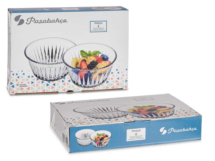 Pasabahce Set 6 Bols Frezya 175 ml, Verre Transparent, 9.8 x 5 cm (Diamètre x Hauteur) (Set de 4)