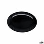 Quid Plateau Ovale en Mélamine Select Basic Noir Brillant 25x18 cm (24 Unités)