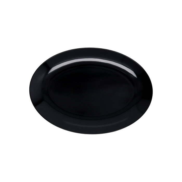 Quid Plateau Ovale en Mélamine Select Basic Noir Brillant 25x18 cm (24 Unités)