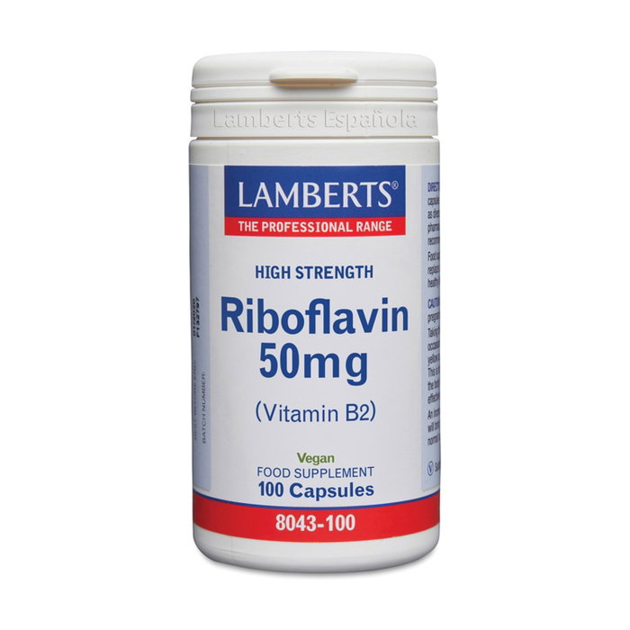 Lamberts Vitamine B2 Riboflavine 50 mg 100 capsules Lamberts Vitamine B2 Riboflavine 50 mg 100 capsules