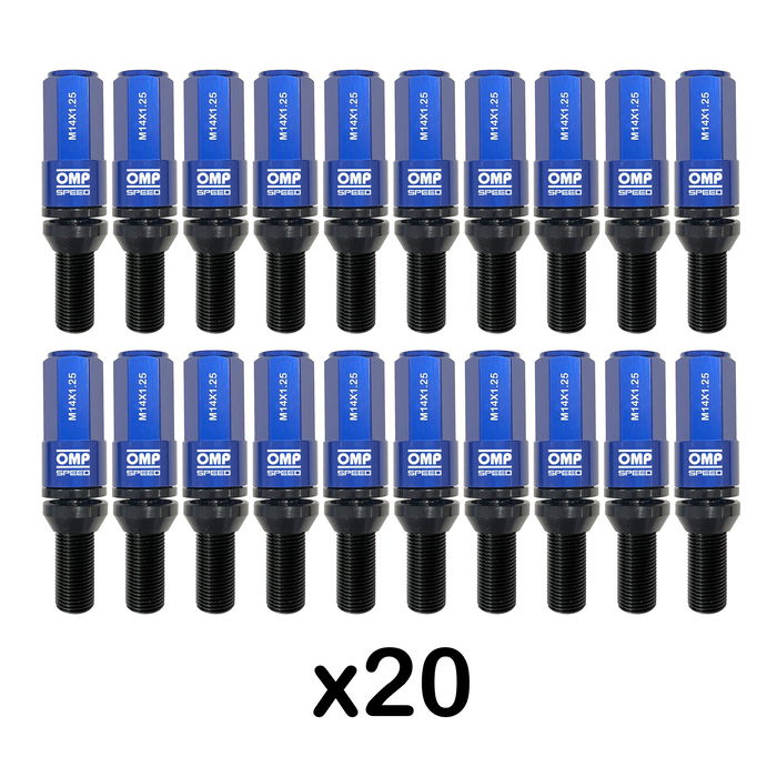 Omp Speed Jeu De 20 Vis M14x1.25 Avec Protecteur En Aluminium 7075 Bleu Norme DIN 12.9 Longueur 28 mm Compatible Clé 17-19 mm OMPS09971407 Omp Speed Jeu De 20 Vis M14x1.25 Avec Protecteur En Aluminium 7075 Bleu Norme DIN 12.9 Longueur 28 mm Compatible Clé 17-19 mm OMPS09971407