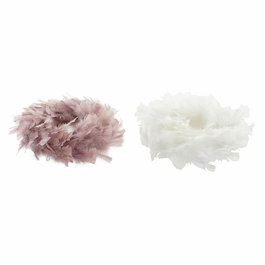 Couronne de Noël DKD Home Decor Mousse Plume (40 x 40 x 6 cm) (2 pcs)