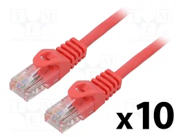 LANBERG Patch cord Cat 5e U/UTP RJ45 0,5m rouge