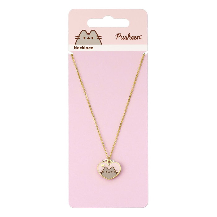 Pusheen pendentif et collier argent Pink and Gold Heart Pusheen pendentif et collier argent Pink and Gold Heart