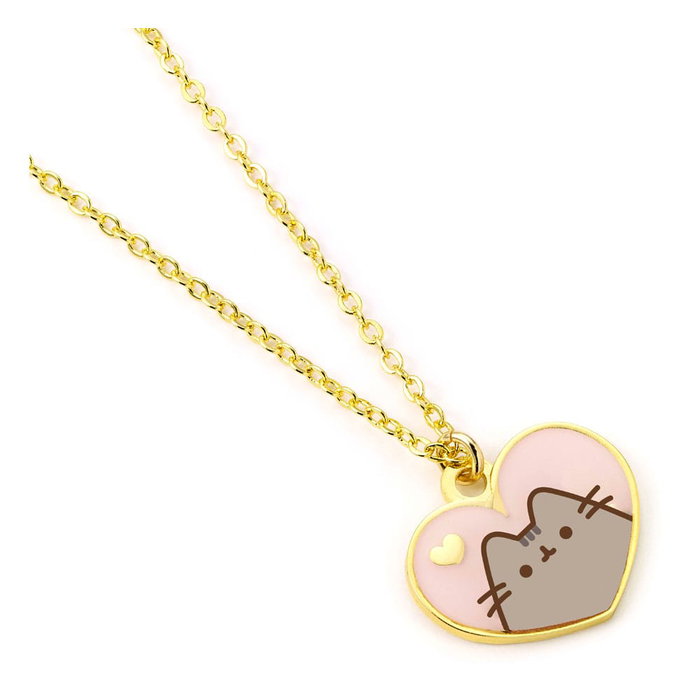 Pusheen pendentif et collier argent Pink and Gold Heart Pusheen pendentif et collier argent Pink and Gold Heart
