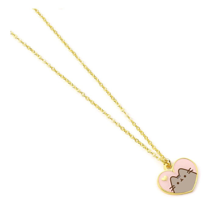 Pusheen pendentif et collier argent Pink and Gold Heart Pusheen pendentif et collier argent Pink and Gold Heart