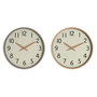 Horloge Murale Home ESPRIT Beige Naturel PVC Bois 30 x 4,7 x 30 cm (2 Unités)
