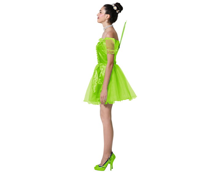 Déguisement de fée vert brillant avec ailes pour femme adulte Déguisement de fée vert brillant avec ailes pour femme adulte