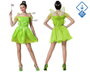 Déguisement de fée vert brillant avec ailes pour femme adulte