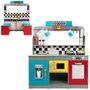 Woomax - Cuisine jouet en bois rétro pour enfants, dimensions 90x58x104 cm, avec lumières et sons, nécessite piles AAA