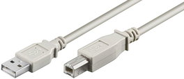 MicroConnect Câble USB 2.0 A-B, 1,8m, Gris