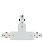 Connecteur T pour rail bifasique, blanc