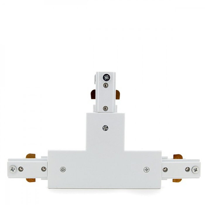 Connecteur en T biphasé blanc pour spots LED sur rail