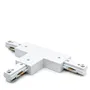 Connecteur T pour rail bifasique, blanc