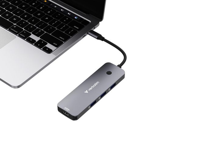 Verbatim Hub Multiports USB-C Pro 8 Ports CMH-08 avec 2x HDMI, 3x USB-A 3.2, Lecteurs SD/microSD, USB-C PD et Résolution jusqu'à 8K