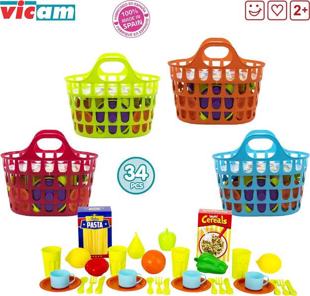 Vicam - Caisse de Jeux en Espagnol 34 Pièces - Dimensions : 35,5x30x26 cm - Modèles Surtis Vicam - Caisse de Jeux en Espagnol 34 Pièces - Dimensions : 35,5x30x26 cm - Modèles Surtis