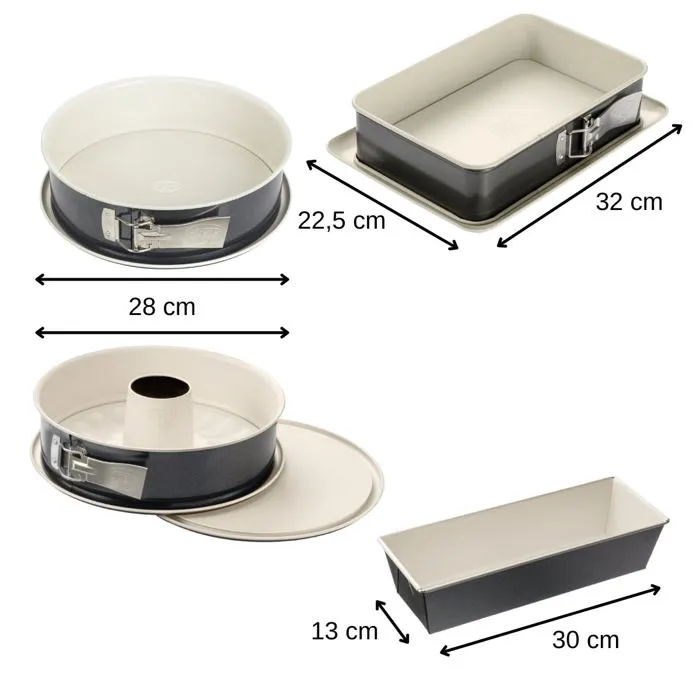 Dr Oetker Ensemble de 4 moules à gâteaux Back Trend (28 à 32 cm)