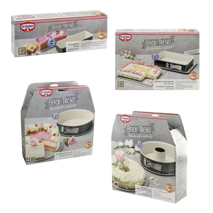 Dr Oetker Ensemble de 4 moules à gâteaux Back Trend (28 à 32 cm)