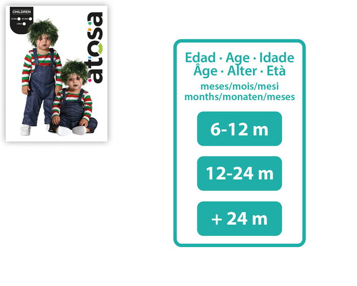 Déguisement bébé garçon effrayant Chucky 12-24 mois avec combinaison à rayures et salopette pour Halloween, cinéma d'horreur, fêtes costumées Déguisement bébé garçon effrayant Chucky 12-24 mois avec combinaison à rayures et salopette pour Halloween, cinéma d'horreur, fêtes costumées