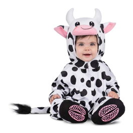 My Other Me Déguisement Bébé Vache avec Capuche, Queue et Chaussons, Taille 7-12 M