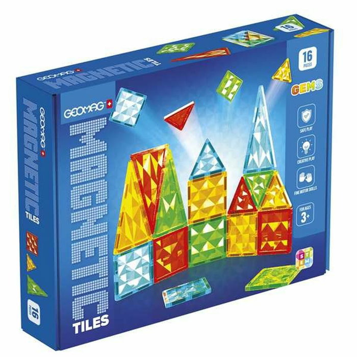 Geomag Tiles Gems 4100 - 16 Tuiles Magnétiques Effet Cristal Geomag Tiles Gems 4100 - 16 Tuiles Magnétiques Effet Cristal