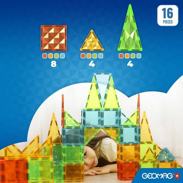 Geomag Tiles Gems 4100 - 16 Tuiles Magnétiques Effet Cristal Geomag Tiles Gems 4100 - 16 Tuiles Magnétiques Effet Cristal