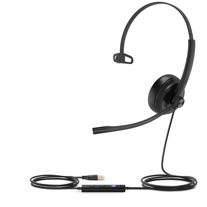 Yealink UH34 Lite Mono - Casque USB professionnel mono certifié Microsoft Teams avec réduction de bruit et contrôle intégré - Gris