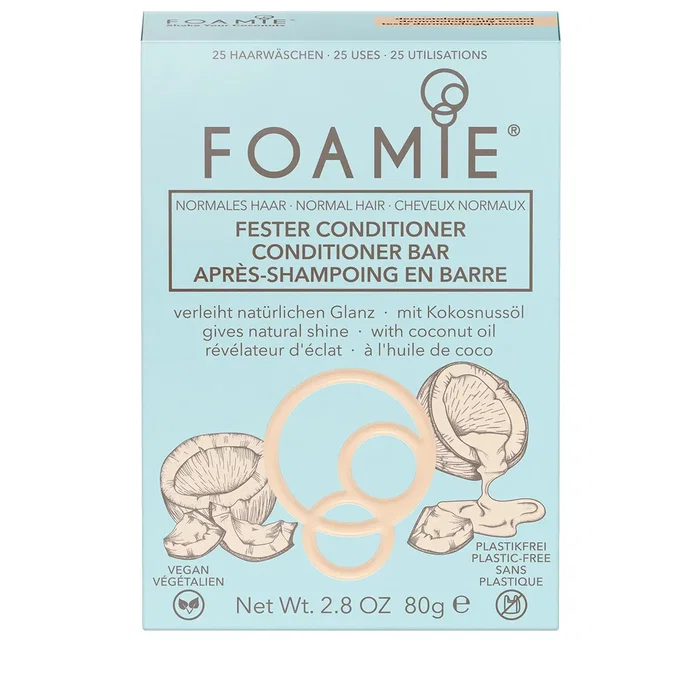 Foamie Shake Your Coconuts Barre de conditionneur pour cheveux 80 g Foamie Shake Your Coconuts Barre de conditionneur pour cheveux 80 g