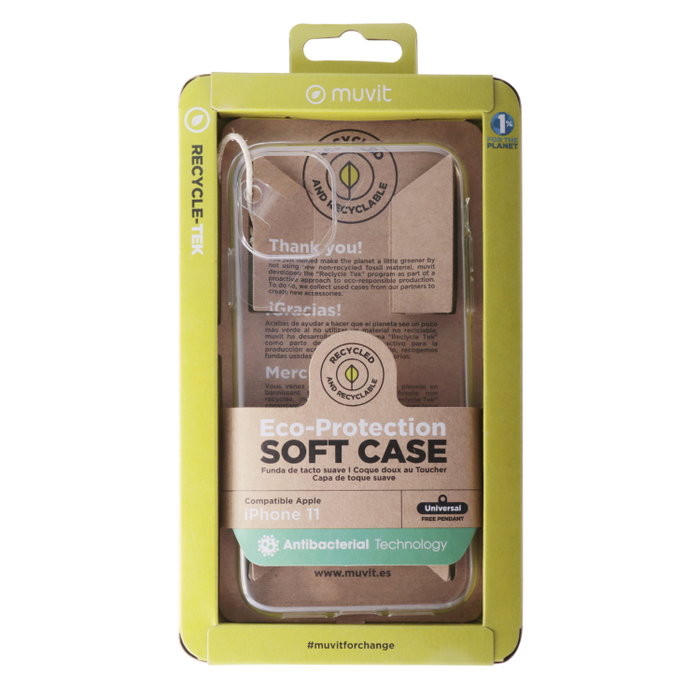Muvit Coque Recycletek Antibactérienne pour Apple iPhone