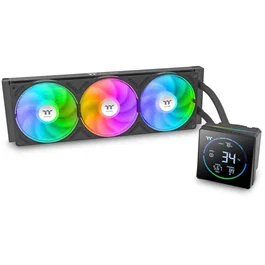 Thermaltake TH360-S V3 A-RGB Sync Watercooling AIO pour CPU - Ventilateur 360 mm ARGB - Waterblock à écran LCD - Compatible Intel et AMD - Noir