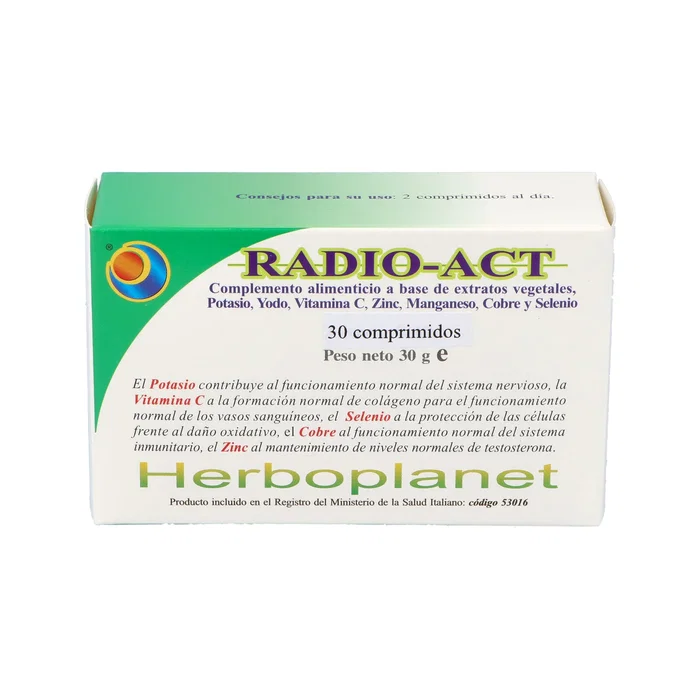 HERBOPLANET Radio-Act 30 comprimés - Complément alimentaire iode, zinc, vitamine C HERBOPLANET Radio-Act 30 comprimés - Complément alimentaire iode, zinc, vitamine C
