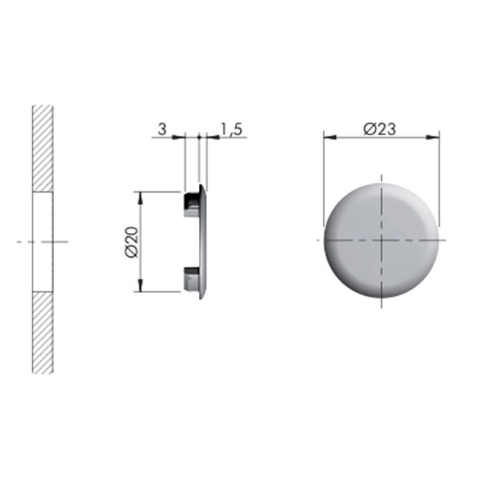 ITALIANA FERRAMENTA Tapa Embutir Ag.20Mm Pour Colgador Apc Gris