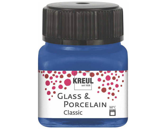 Kreul Peinture verre et porcelaine GLASS&PORCELAIN Classic bleu cobalt 20ml Kreul Peinture verre et porcelaine GLASS&PORCELAIN Classic bleu cobalt 20ml