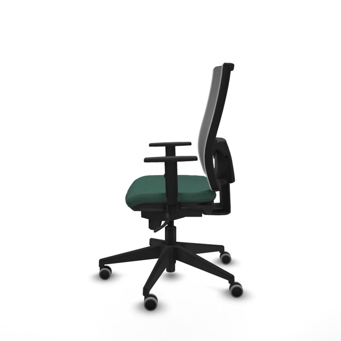 PIQUERAS Y CRESPO Chaise de bureau Horna, mécanisme synchrone, vert bouteille et gris