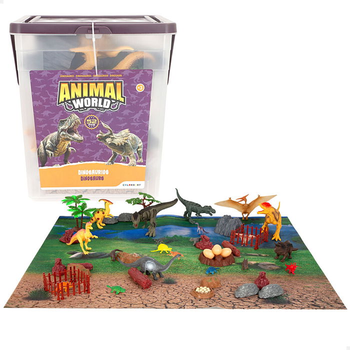 Set Dinosaures Colorbaby 20 x 12 x 7 cm 52 Pièces 4 Unités