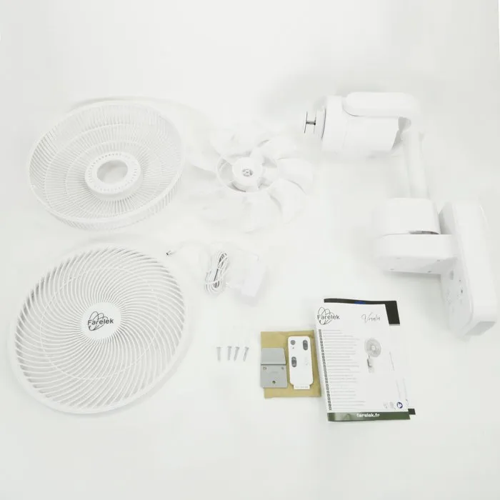 Farelek Voralia Ventilateur mural 30 cm 36 W - Ventilation puissante pour pièces et économie d'espace