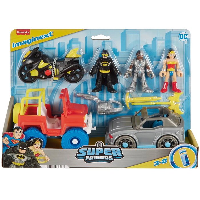 Mattel - Figurines et véhicules DC Super Friends Superhéroes Imaginex - 7,5 cm - Langue espagnole/portugaise