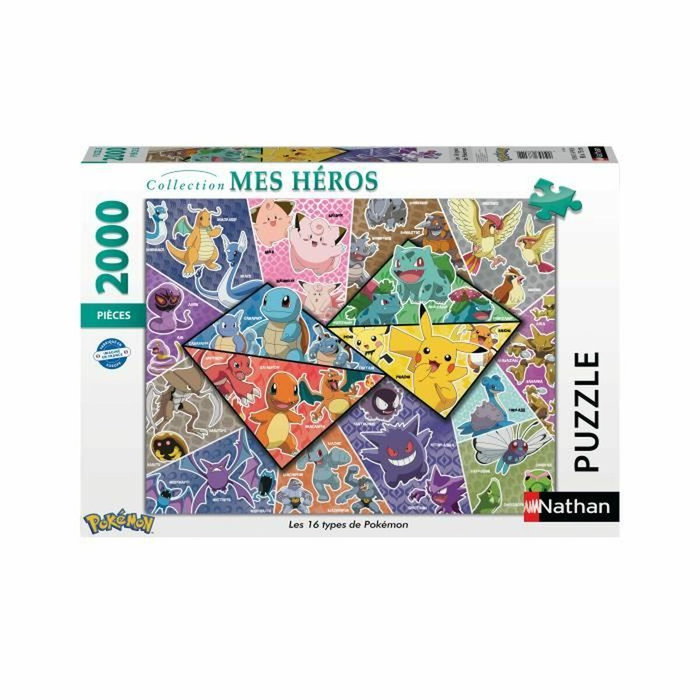 Nathan Puzzle Pokémon 2000 pièces - Les 16 types de Pokémon Nathan Puzzle Pokémon 2000 pièces - Les 16 types de Pokémon
