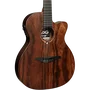 LAG Guitare Acoustique Folk Nylon Auditorium Électroacoustique Cutaway - Naturel - Taille 4/4