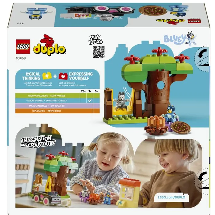 LEGO DUPLO Bluey 10469 Les Livreuses de Pizza avec Muffin et Bluey Jouet Motricité 2 ans