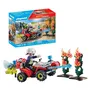 Playmobil 71825 - Pompier avec quad et arbustes enflammés - Figurine avec véhicule et accessoires pour enfant à partir de 3 ans