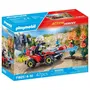 Playmobil 71825 - Pompier avec quad et arbustes enflammés - Figurine avec véhicule et accessoires pour enfant à partir de 3 ans