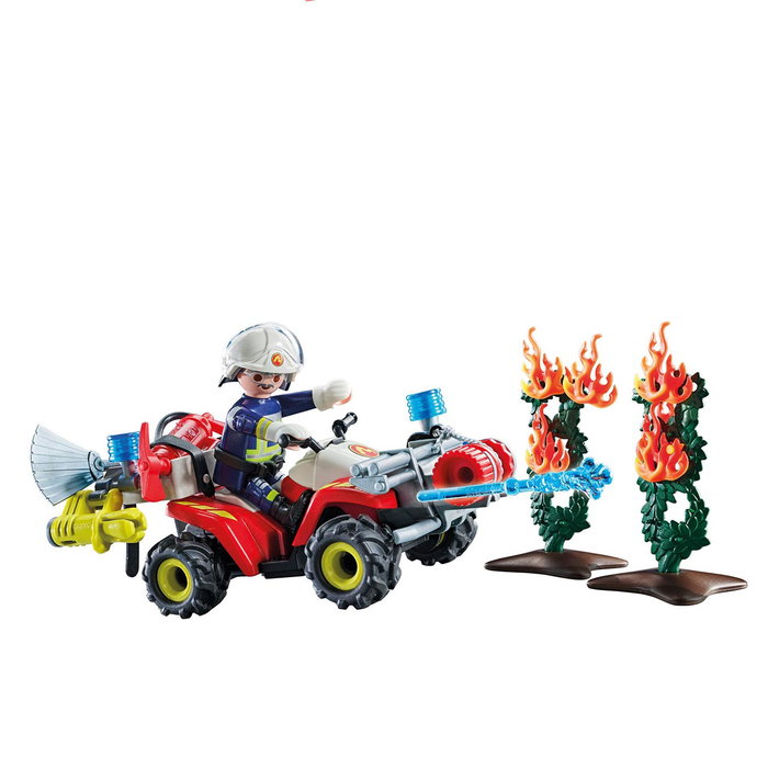 Playmobil 71825 Pompier avec quad et arbustes enflammés