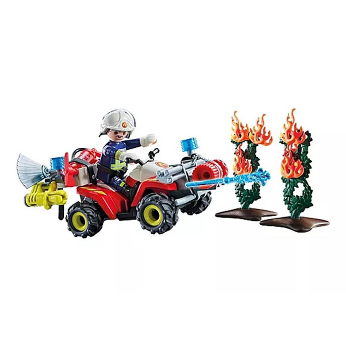 Playmobil - Quad de Pompiers avec Canon à Eau et Cabestan - Réf. 71825 - Jouet d'Action à Partir de 4 Ans