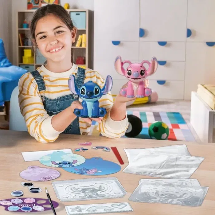 Ravensburger - Coffret Créatif 23877 - Figurines en Plâtre Stitch - 5 Moules 3D, Peintures Acryliques - Activité Manuelle Enfant Dès 7 Ans