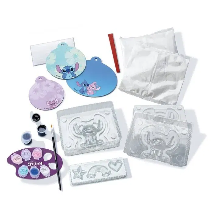 Ravensburger - Coffret Créatif 23877 - Figurines en Plâtre Stitch - 5 Moules 3D, Peintures Acryliques - Activité Manuelle Enfant Dès 7 Ans