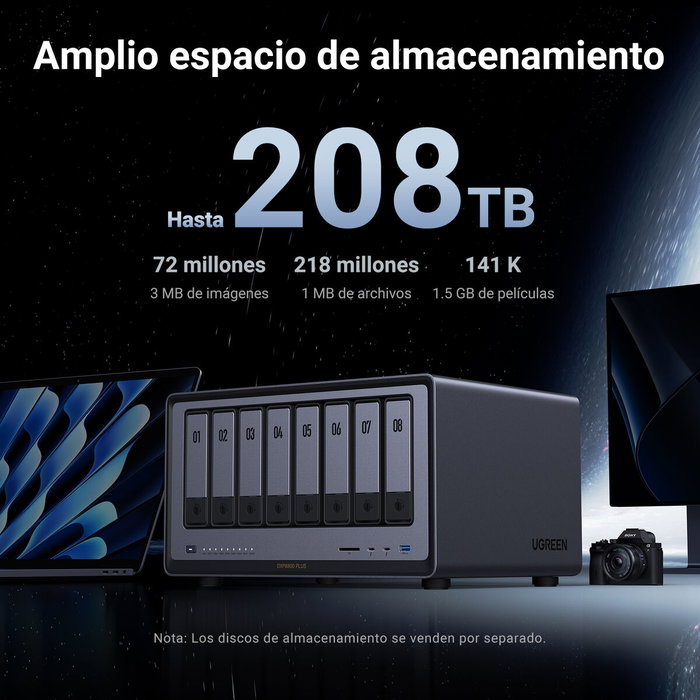 Ugreen NASync DXP8800 Plus - Serveur NAS 8 baies - 8 Go RAM